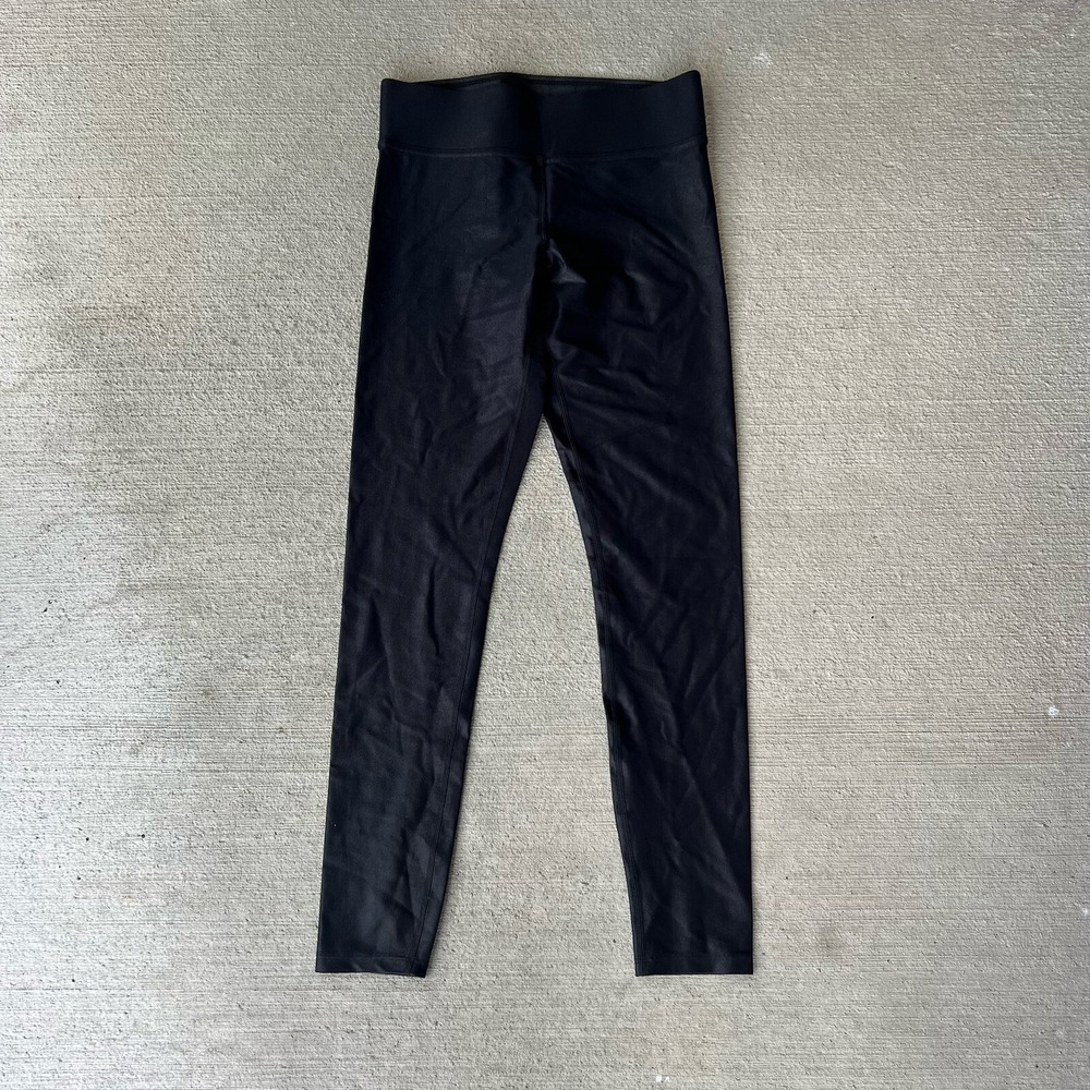 Carbon38 Leggings M Black Shiny High Rise Ankle‎ Crop Stretch Compression Pants